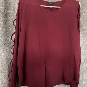 Rue21 Red Cut Out Sleeve Blouse